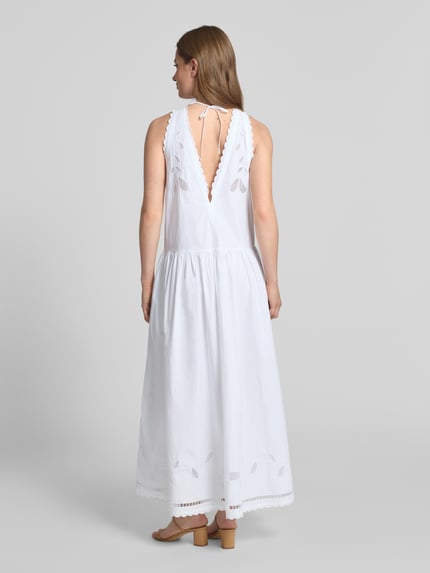 STELLA NOVA Maxikleid mit Lochstickerei Weiss 5