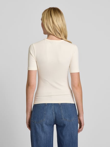 Tommy Hilfiger T-shirt z efektem prążkowania Écru 5