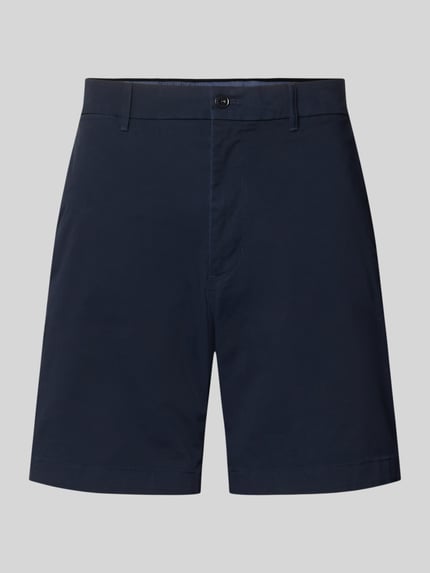 Produktfoto, Chinoshorts aus Baumwoll-Mix Modell 'DOVER' von Tommy Hilfiger in Dunkelblau, unifarben, mit Knopfverschluss und Eingrifftaschen