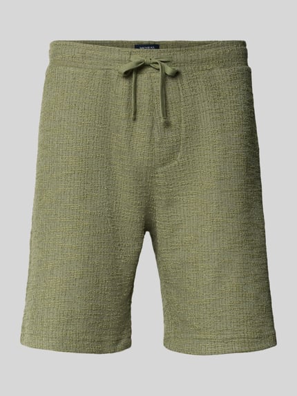 Produktfoto, Shorts mit elastischem Bund von MCNEAL in Grün mit Strukturmuster aus Material-Mix, Regular-Fit, Bundweite 41 cm, Innenbeinlänge 20 cm