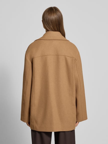 Jake*s Casual Relaxed fit jack met wol en viscose Camel - 5
