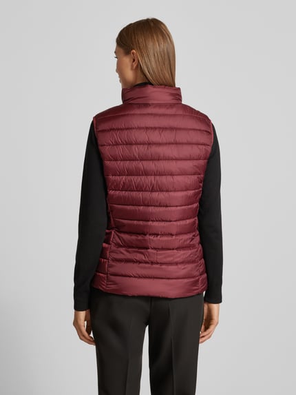 s.Oliver RED LABEL Kamizelka pikowana o kroju slim fit ze stójką Bordowy 5