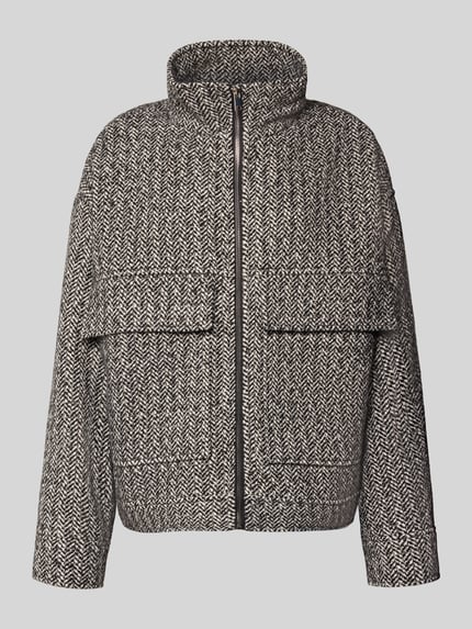 Jake*s Casual Jacke mit Stehkragen und Pattentaschen Black 2