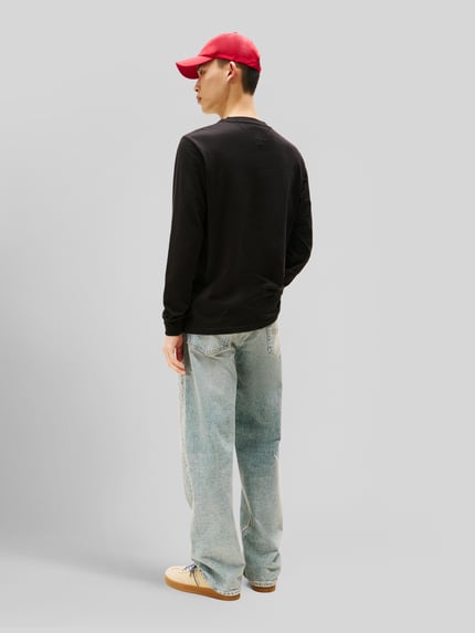 Tommy Jeans Slim Fit Langarmshirt aus reiner Baumwolle BLACK 5