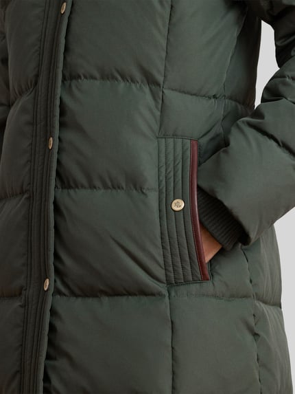 Lauren Ralph Lauren Płaszcz pikowany z odpinanym kapturem Oliwkowy 6