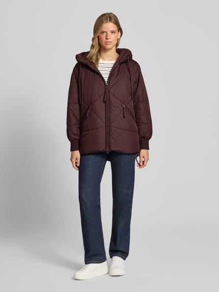 Marc O'Polo DENIM Relaxed Fit Steppmantel mit Kapuze Dunkelbraun 1
