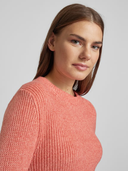 s.Oliver RED LABEL Regular Fit Strickpullover mit gerippten Abschlüssen Rose 3