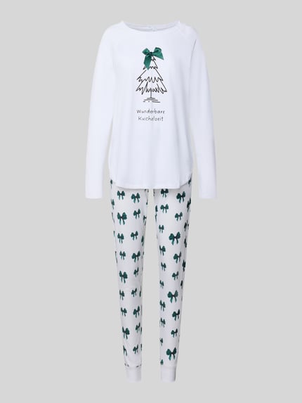 LOUIS & LOUISA Pyjama van zuivere katoen Model 'Kuschelig' Wit - 1