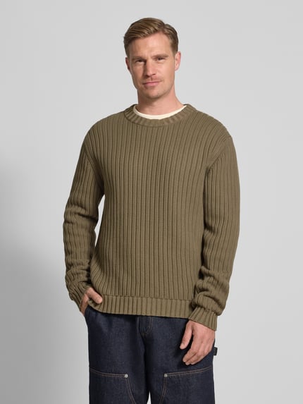 HUGO Regular Fit Strickpullover aus reiner Baumwolle Modell 'SRIBBEN_1' Mittelgrau 4