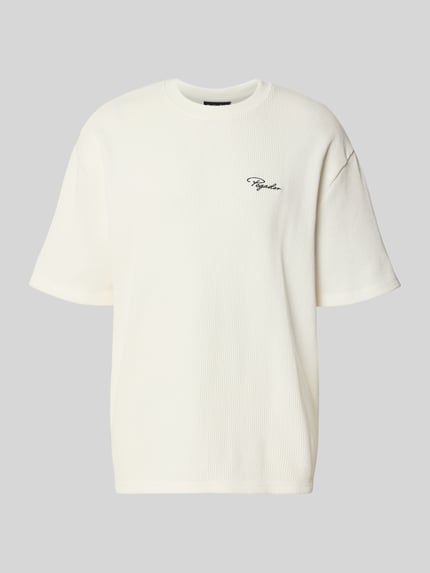 Oversized T-Shirt mit Strukturmuster Shop The Look MANNEQUINE