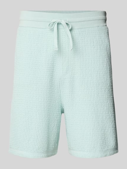 BOSS Orange Regular Fit Sweatshorts mit Strukturmuster Modell 'Amoffle' Hellblau 2