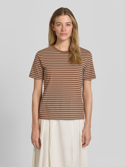 Jake*s Casual Regular Fit T-Shirt aus reiner Baumwolle Schoko 4