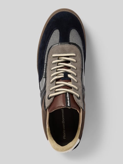 Floris van Bommel Sneakers met labeldetail, model 'De Kupster' Marineblauw - 3