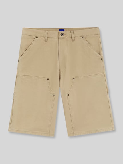 HUGO Blue Regular fit bermuda van katoenmix met zijzakken Beige - 2