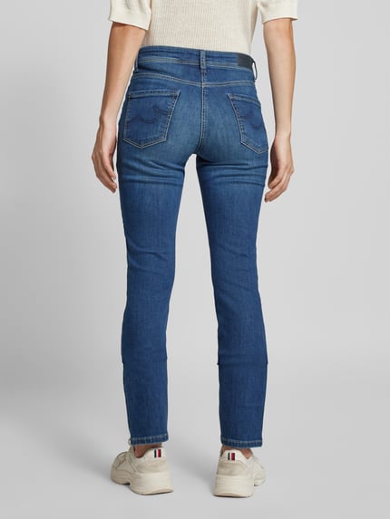 CAMBIO Straight fit jeans in used-look, model 'Parla' Blauw - 5