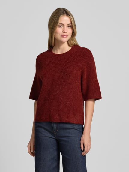 MSCH Copenhagen Strickshirt mit Woll-Anteil Modell 'Milania" Dunkelrot 4