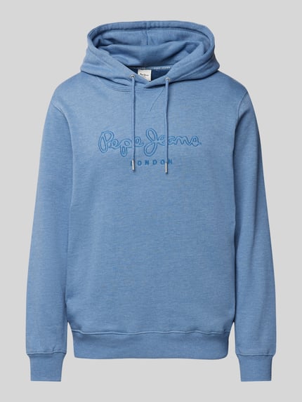 Pepe Jeans Hoodie met labelstitching, model 'New Nouvel' Marineblauw - 2