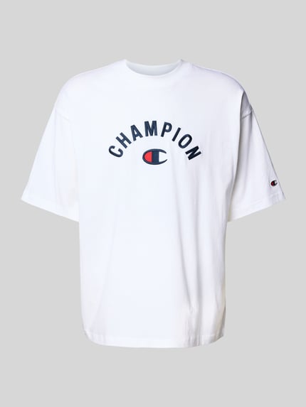 Champion T-shirt o kroju relaxed fit z wyhaftowanym logo Biały 2