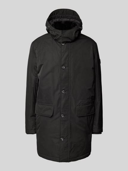 JOOP! COLLECTION Parka męska JOOP! Collection;Prosty krój;Kaptur z tunelem;Model ‘Moratos’;Kieszenie z patką;Zapięcie na guzik;Ozdobne szwy;Długość tyłu w rozmiarze 50: 91 cm;Szerokość ramion w rozmiarze 50: 49 cm;Szerokość klatki piersiowej w rozmiarze 50: 54 cm;Długość rękawa w rozmiarze 50: 67 cm Czarny 2