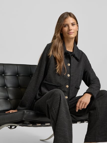 ICHI Blazer mit Knopfleiste Modell 'KATE' Black 3