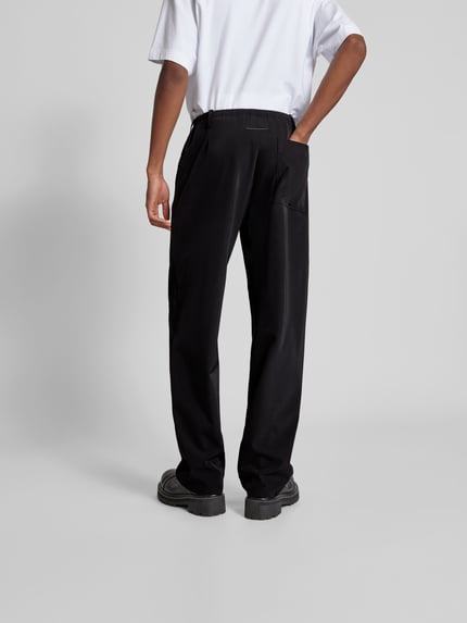 MM6 Maison Margiela Spodnie o kroju regular fit z zapięciem na guzik Czarny 5