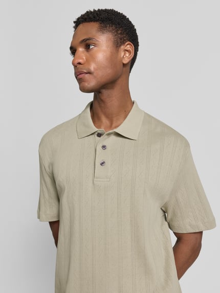 Lindbergh Regular Fit Poloshirt mit kurzer Knopfleiste Oliv 3