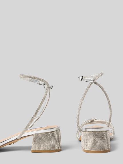 Productfoto, sandaaltjes met siersteentjes, riempjes met doornsluiting, blokhak, hakhoogte maat 40: 5 cm, model 'Cerena' van Steve Madden