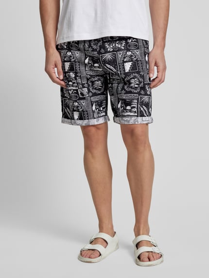 Tom Tailor Denim Bermudy o kroju relaxed fit z mieszanki lnu i bawełny BLACK 4