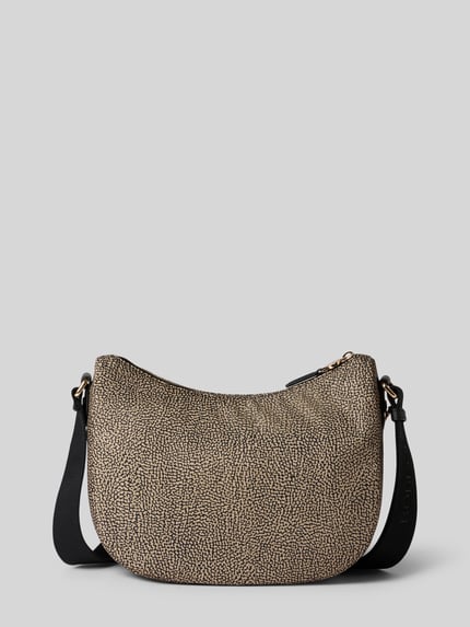 BORBONESE Umhängetasche mit Reißverschlussfach Modell 'SMALL LUNA BAG' Beige 3