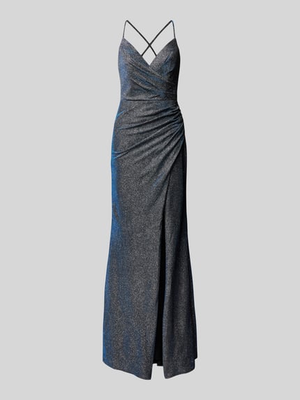 LUXUAR FASHION Abendkleid mit Raffungen Dunkelblau 2