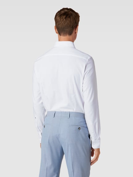 Seidensticker Slim Fit Business Hemd mit Kentkragen aus Feintwill Weiss 5
