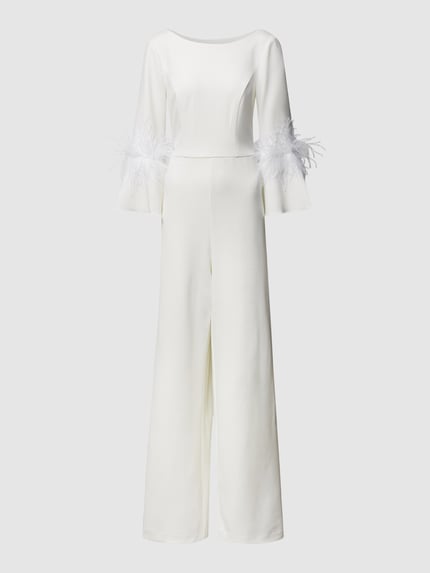 Adrianna Papell Jumpsuit met veren Offwhite - 2