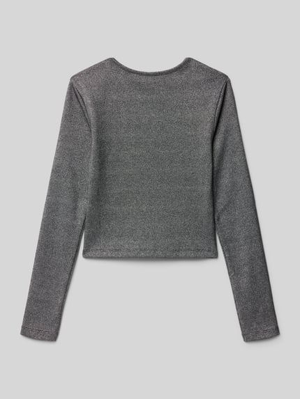 ONLY Bluzka z długim rękawem o kroju slim fit z mieszanki bawełny model ‘TRINNY’ Czarny 3