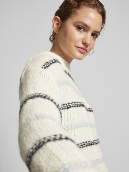 LeGer Strickpullover aus Alpaka-Mix mit Woll-Anteil Modell 'Paulina' Offwhite 3