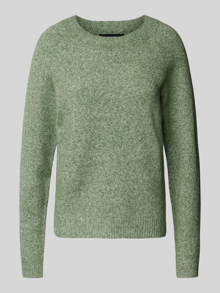 VERO MODA Regular Fit Strickpullover mit Crew Neck Modell 'DOFFY' Schilf 2