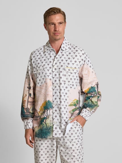 Carlo Colucci Oversized Freizeithemd mit Brusttaschen Offwhite 4
