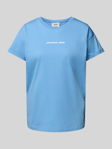 Colourful Rebel Boxy fit T-shirt en ronde hals Rookblauw - 2