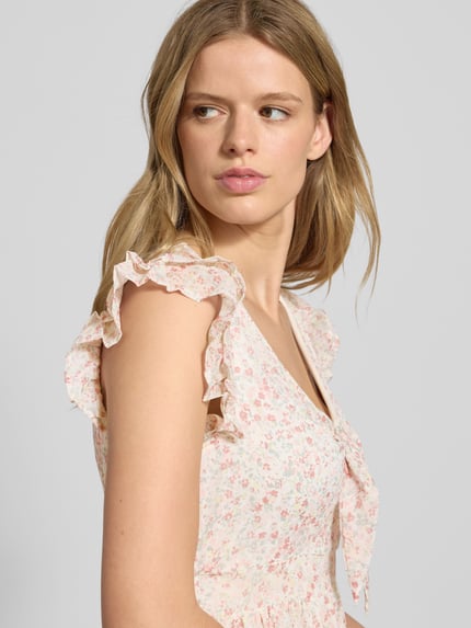 ONLY Getailleerd chiffon jurk met abstract motief, model 'ASTA LIFE' Rosé - 3