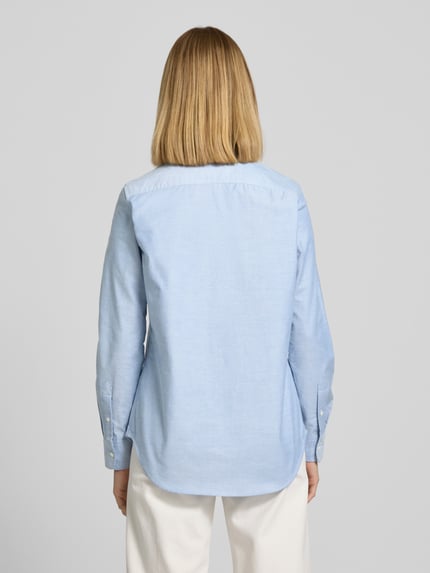 Polo Ralph Lauren Regular fit overhemdblouse met logostitching Lichtblauw gemêleerd - 5