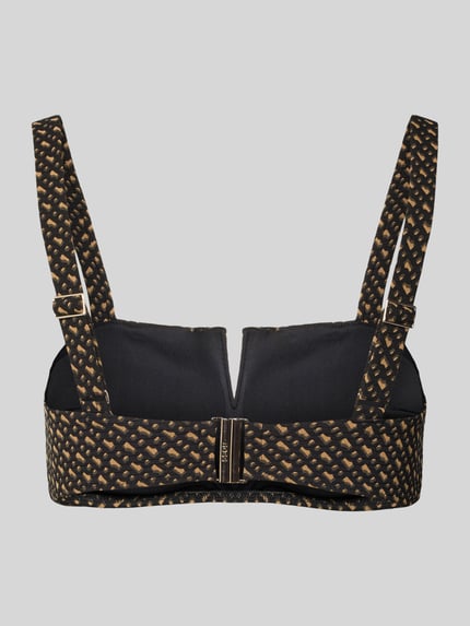 BOSS Bikini-Oberteil mit Allover-Muster Modell 'BANDEAU' Mittelbraun 3