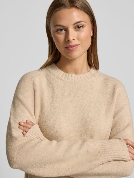 OPUS Relaxed Fit Strickpullover mit Alpaka-Anteil Modell 'Passy' Beige 3