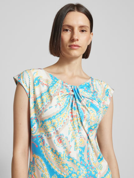 s.Oliver BLACK LABEL Knielange jurk met knoopdetail Geel - 3