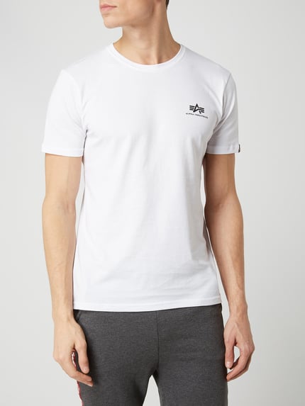 Alpha Industries T-Shirt mit Logo-Print Modell 'Basic T' Weiss 4