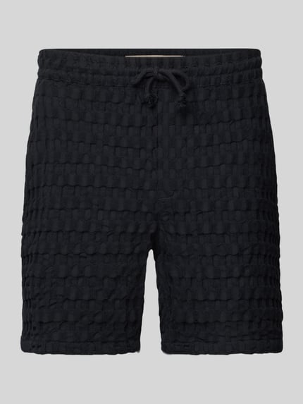 ONLY & SONS Szorty z dzianiny dresowej o kroju regular fit z fakturowanym wzorem model ‘TEL BRADDOCK’ Czarny 2
