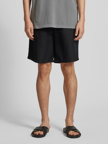 Armani Exchange Regular Fit Leinenbermudas mit Gürtelschlaufen Black 4