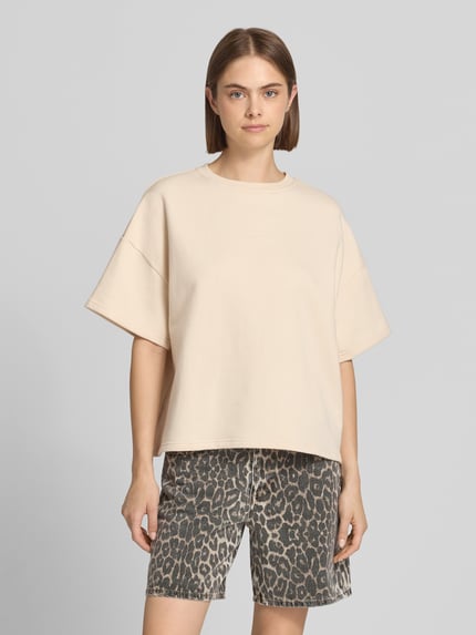 OH APRIL Sweatshirt mit 1/2-Arm Modell 'Karo' Beige 4