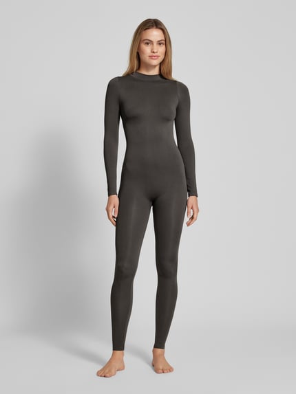 MAGIC Bodyfashion Jumpsuit in körpernaher Passform mit rückseitigem Reißverschluss Dunkelbraun 4