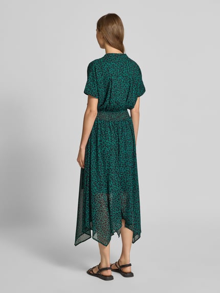 Apricot Midikleid mit Reißverschluss und Eingrifftaschen Gruen 5