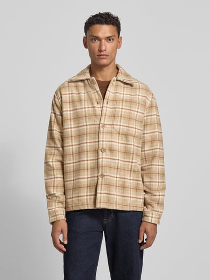 MCNEAL Regular fit overhemdjack met kentkraag Zand - 4