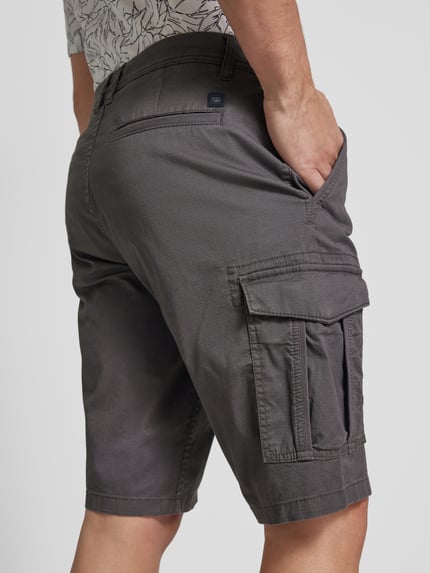 Tom Tailor Regular fit cargoshorts van mix van katoen en elastaan Antraciet - 3